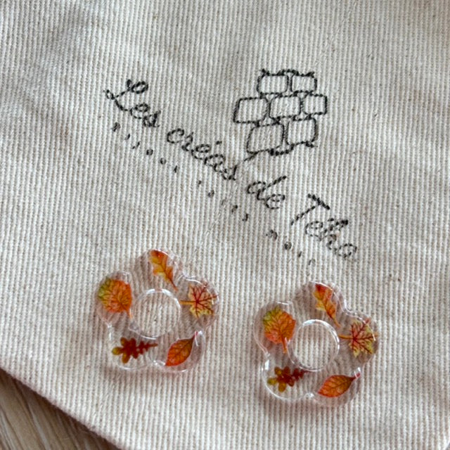 Pampilles fleurs avec ou sans créoles en acier inoxydable modèle Automne