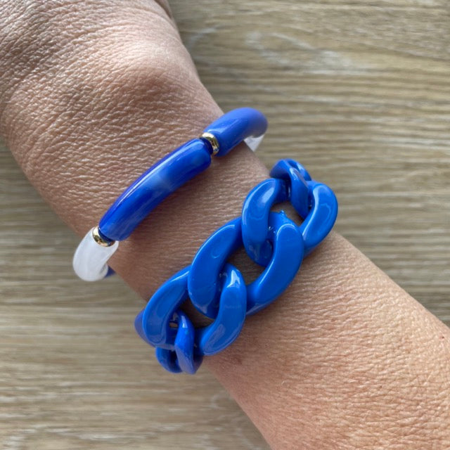 Bracelet élastique tendance perles incurvées modèle Ata