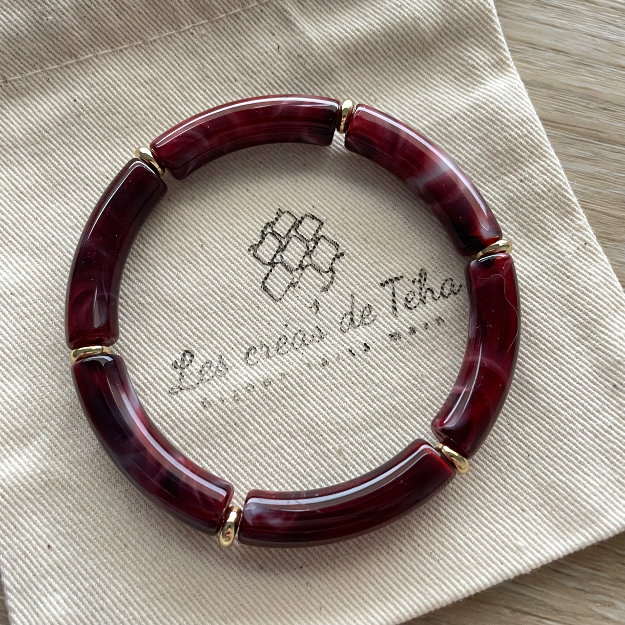 Bracelet élastique tendance perles incurvées modèle Ata