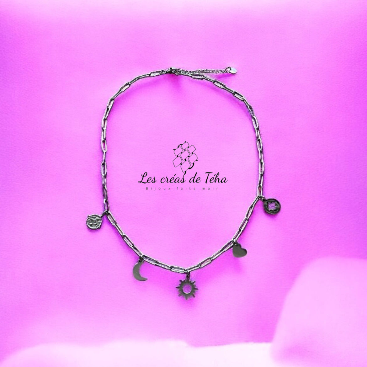 Collier en acier inoxydable argenté  modèle Céleste
