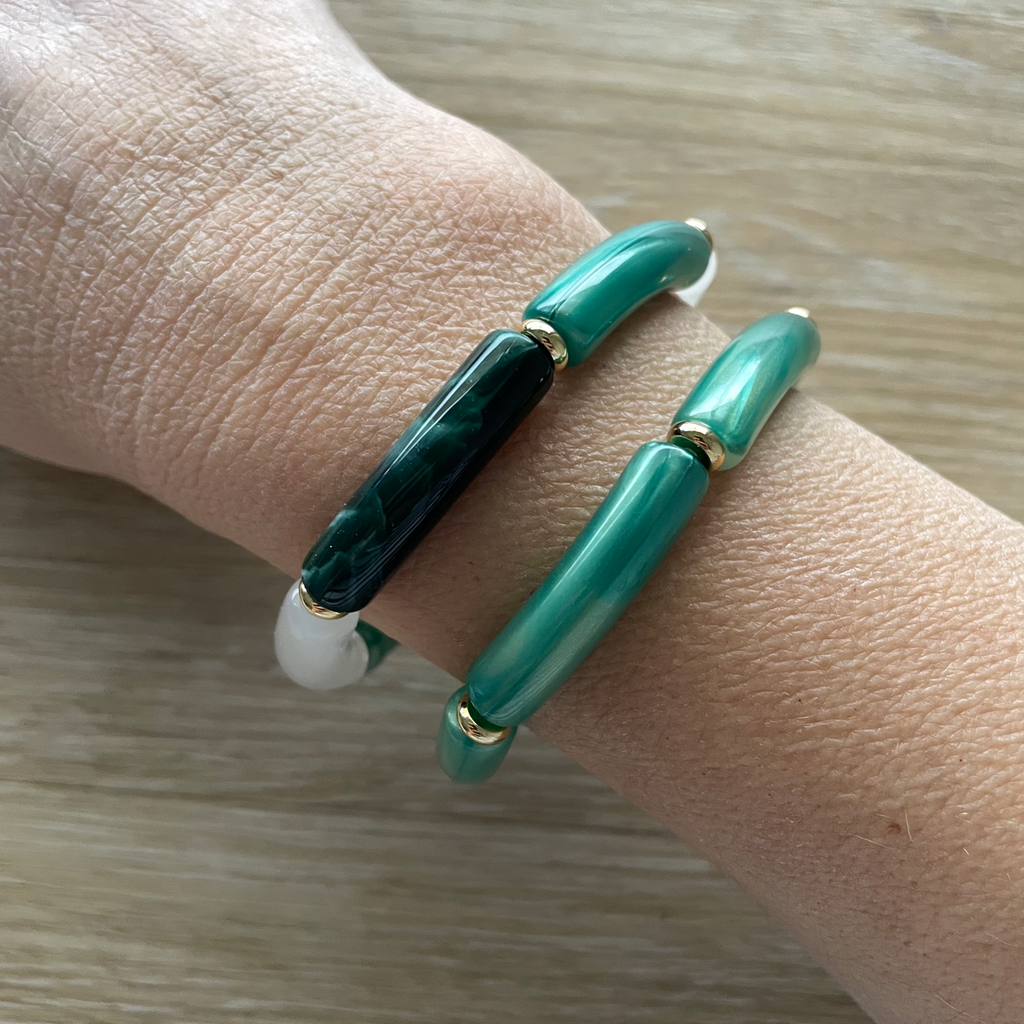 Bracelet élastique tendance perles incurvées modèle Ata