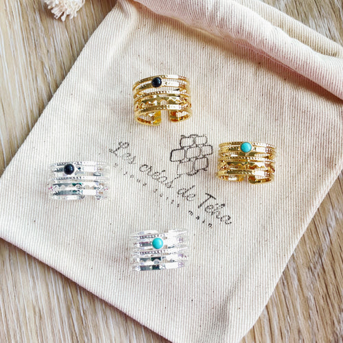 Bague en plaqué argent  modèle Tao'a