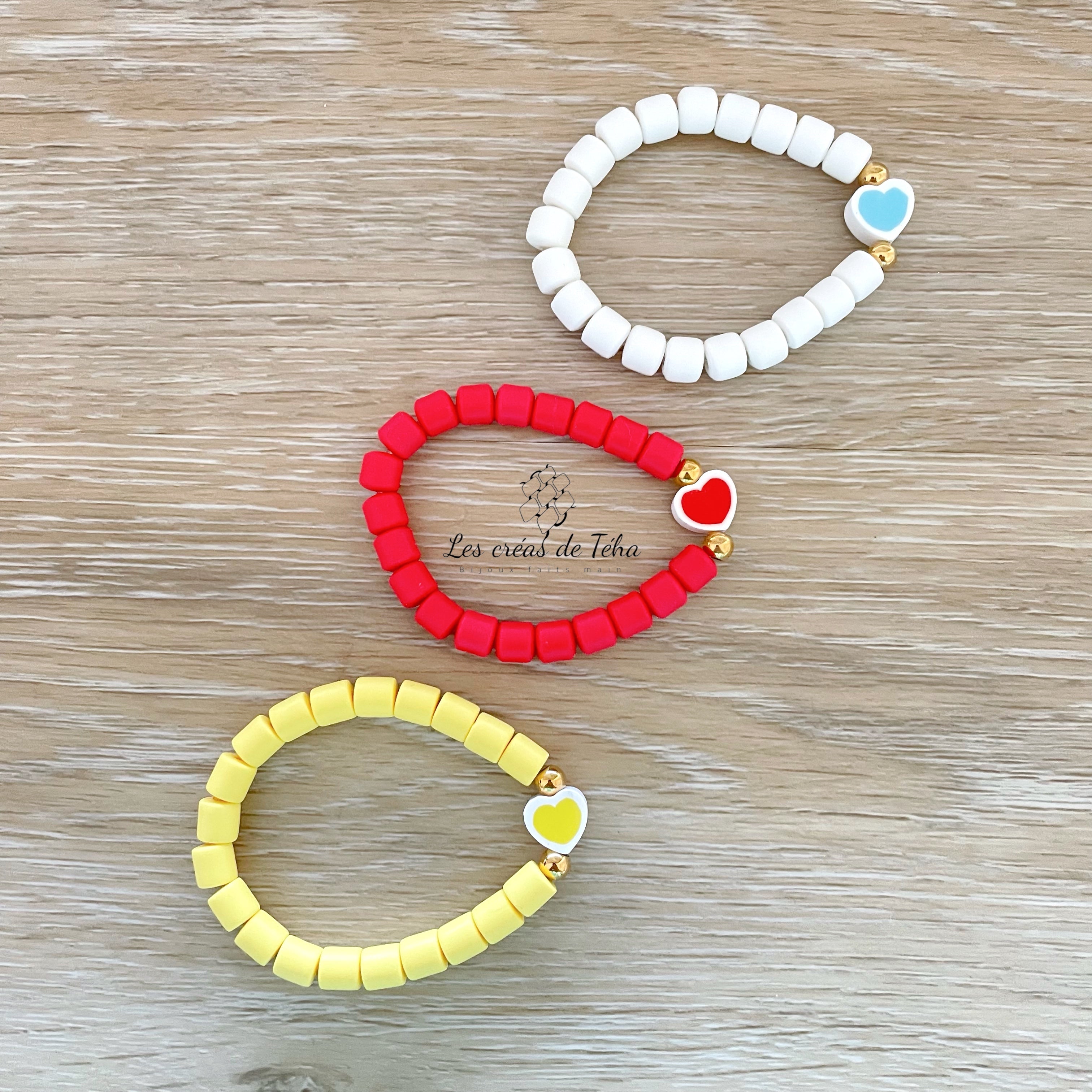 Bracelet enfant, élastique en perles polymère modèle Candy