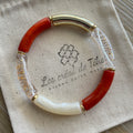 Bracelet élastique tendance perles incurvées modèle Ata