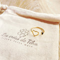 Bague réglable coeur en plaqué or modèle Heart