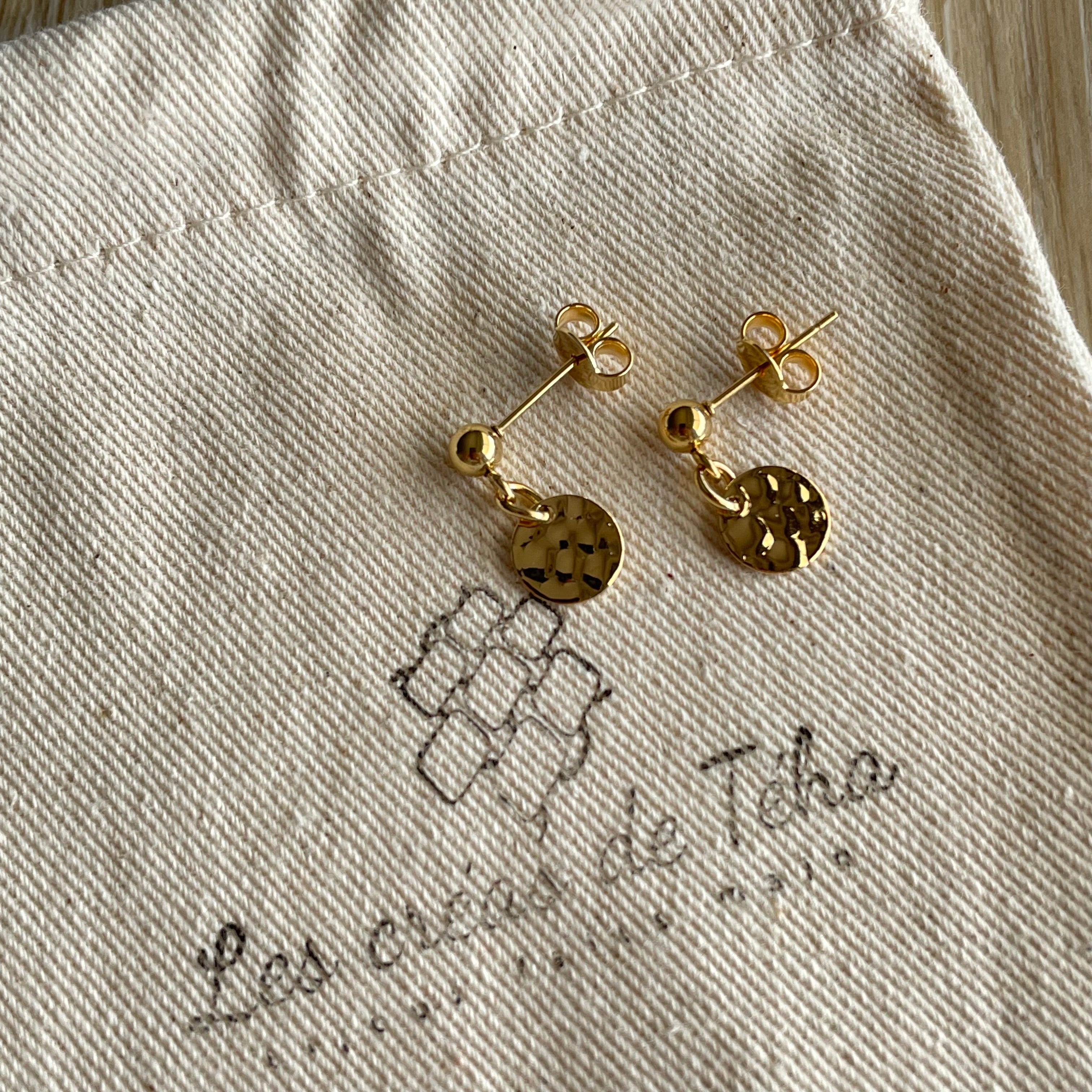 Boucles d’oreilles en acier inoxydable et plaqué or modèle So cute