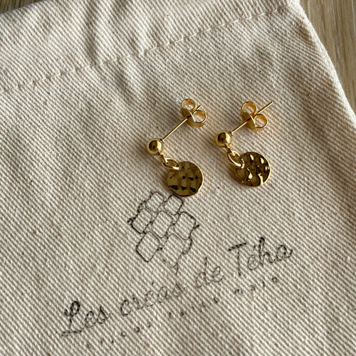 Boucles d’oreilles en acier inoxydable et plaqué or modèle So cute