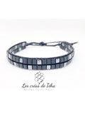 Bracelet homme modèle Ta'ata en perles de verre et cordon