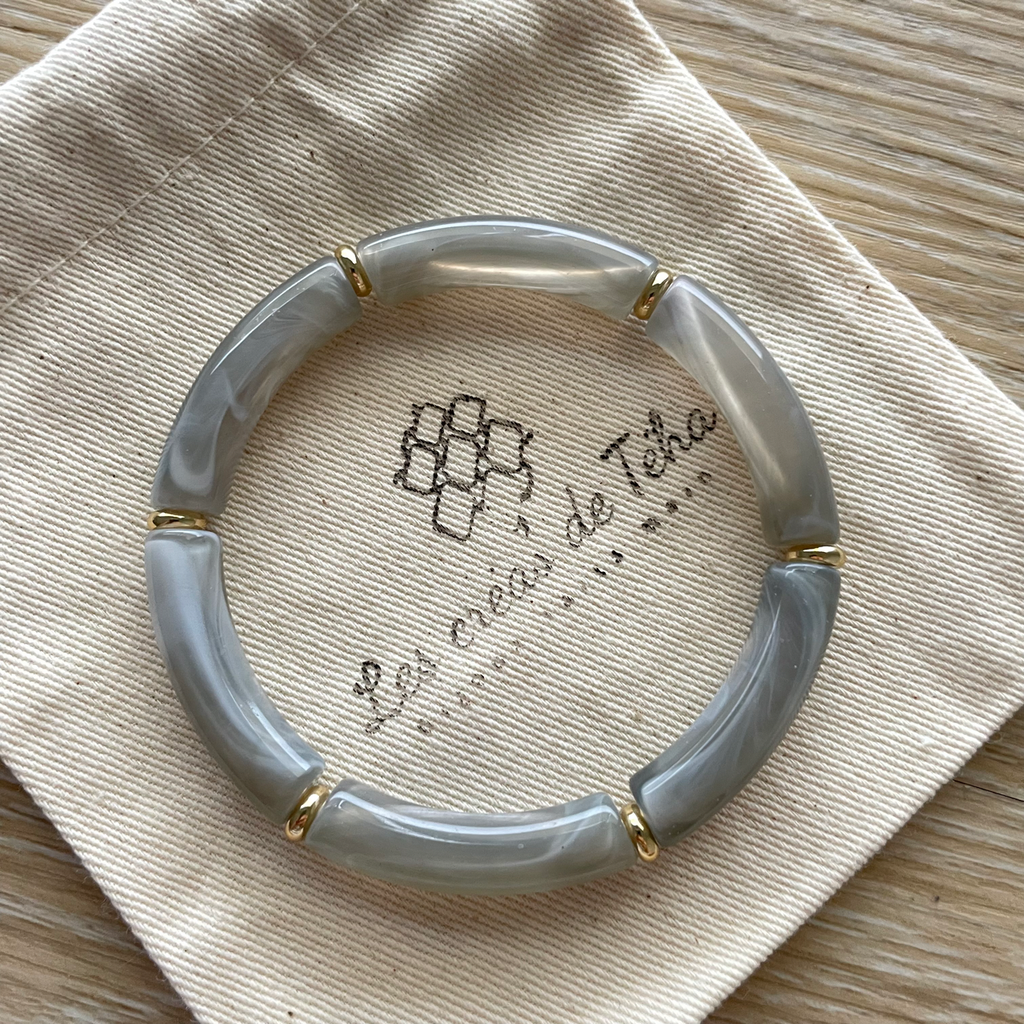 Bracelet élastique tendance perles incurvées modèle Ata