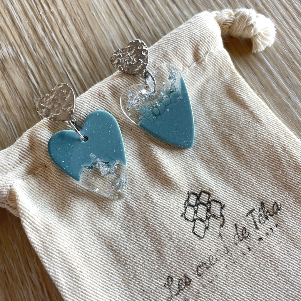 Boucles d’oreilles tendance en acier inoxydable modèle Coração