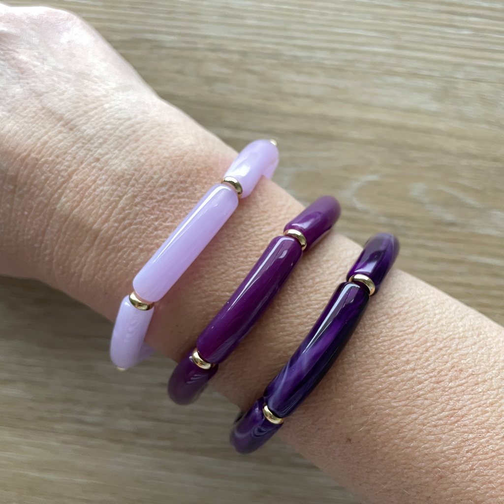 Bracelet élastique tendance perles incurvées modèle Ata