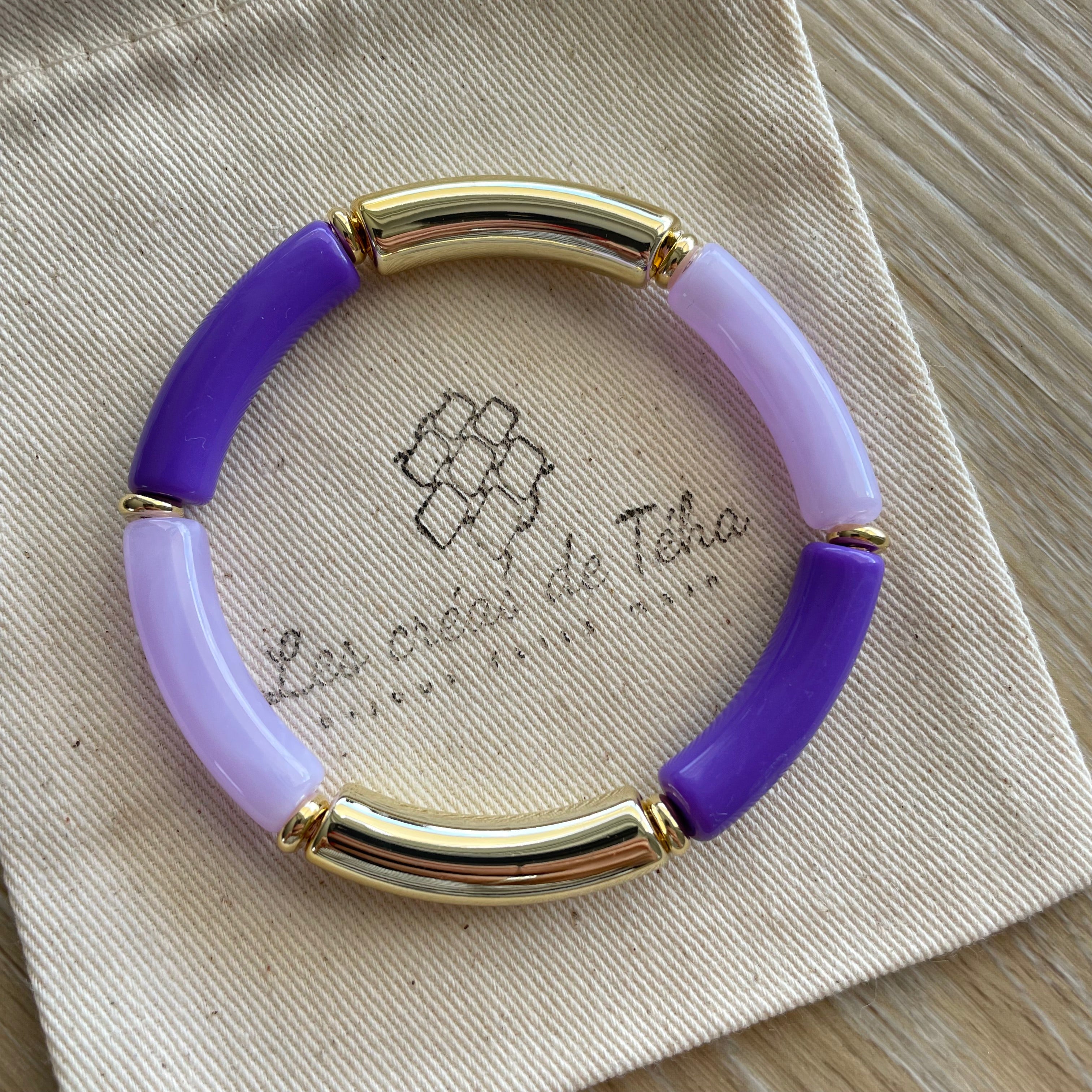 Bracelet élastique tendance perles incurvées modèle Ata