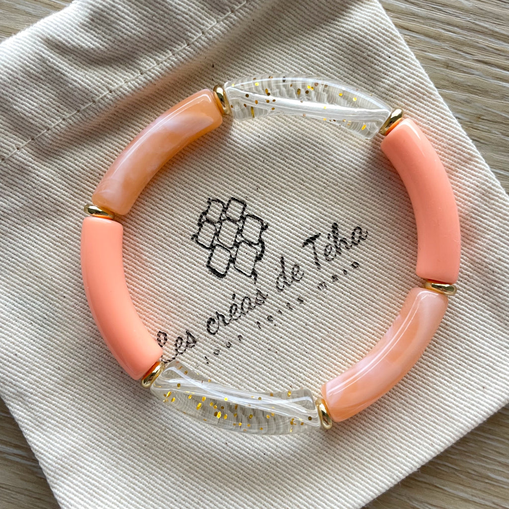Bracelet élastique tendance perles incurvées modèle Ata