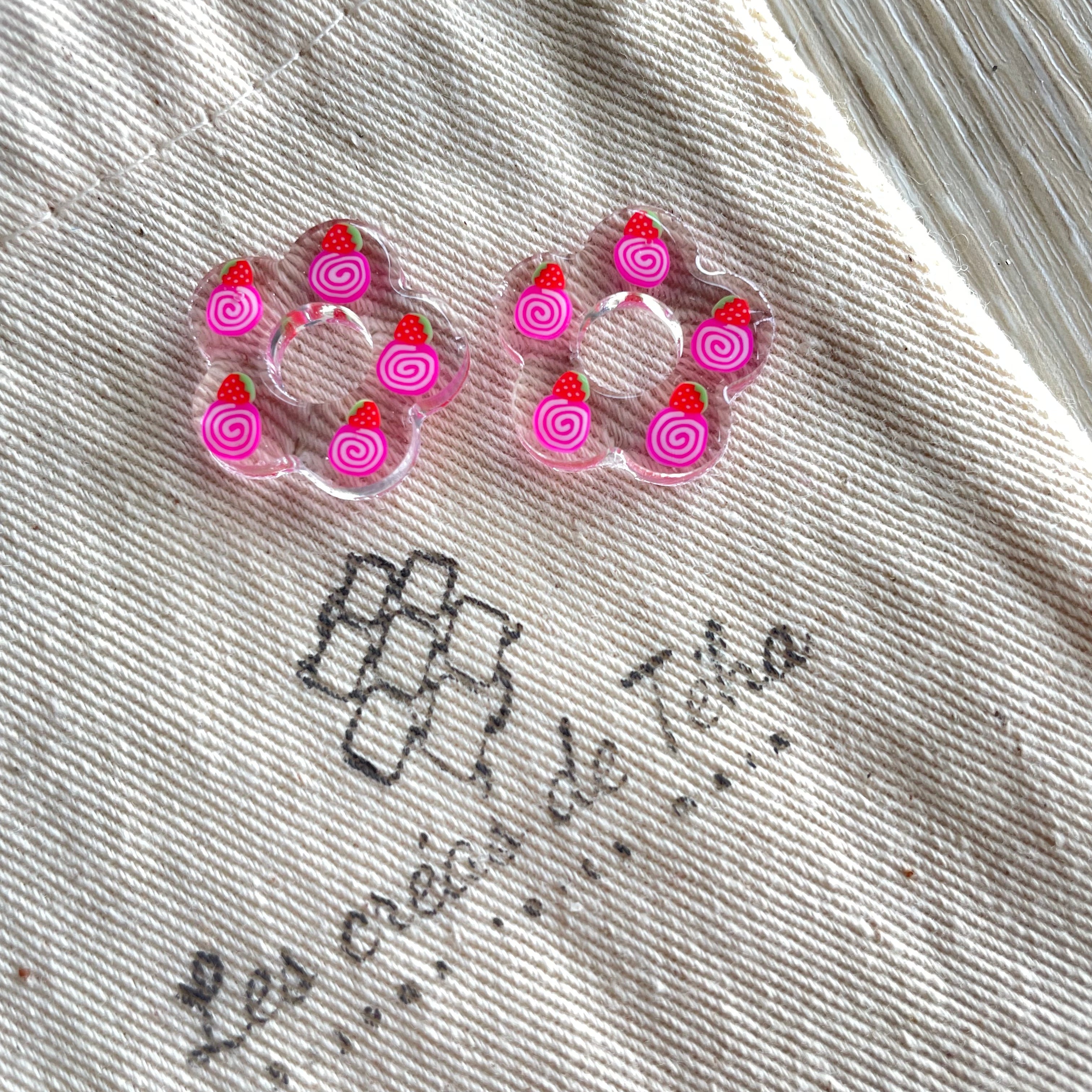 Pampilles fleurs en résine modèle Gourmandise