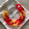 Bracelet tendance grosses mailles rouges modèle Ohéa