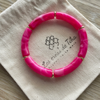 Bracelet élastique tendance perles incurvées modèle Ata