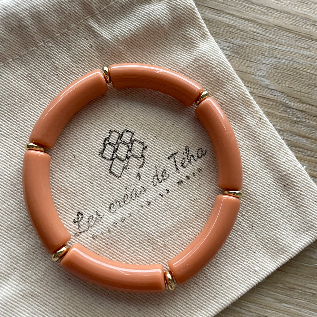Bracelet élastique tendance perles incurvées modèle Ata