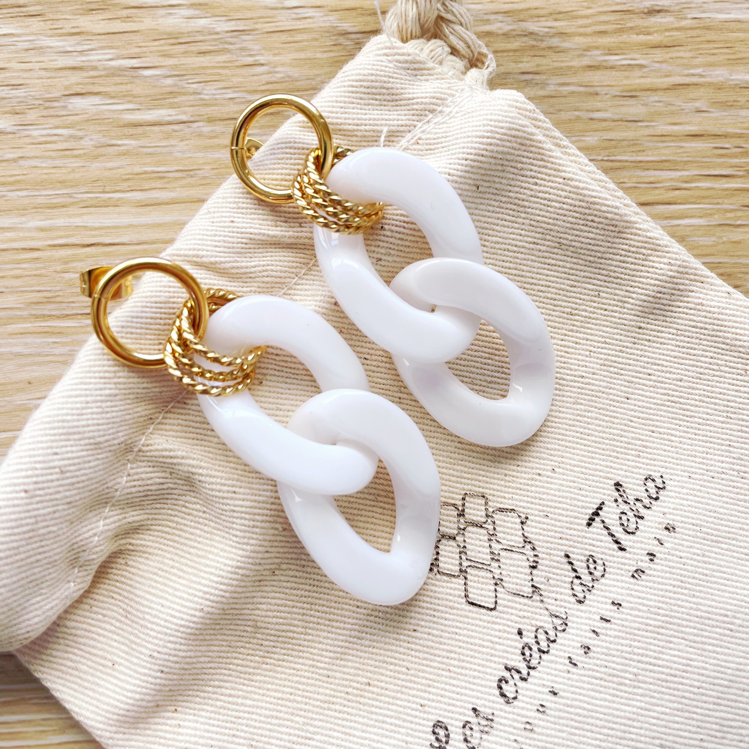 Boucles d’oreilles tendance en grosses mailles modèle Ohéa