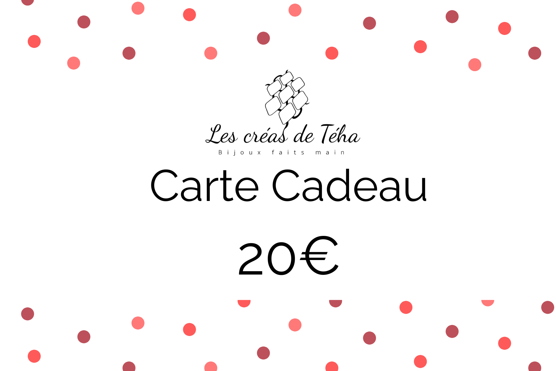 Carte cadeau d'une valeur de 20 euros