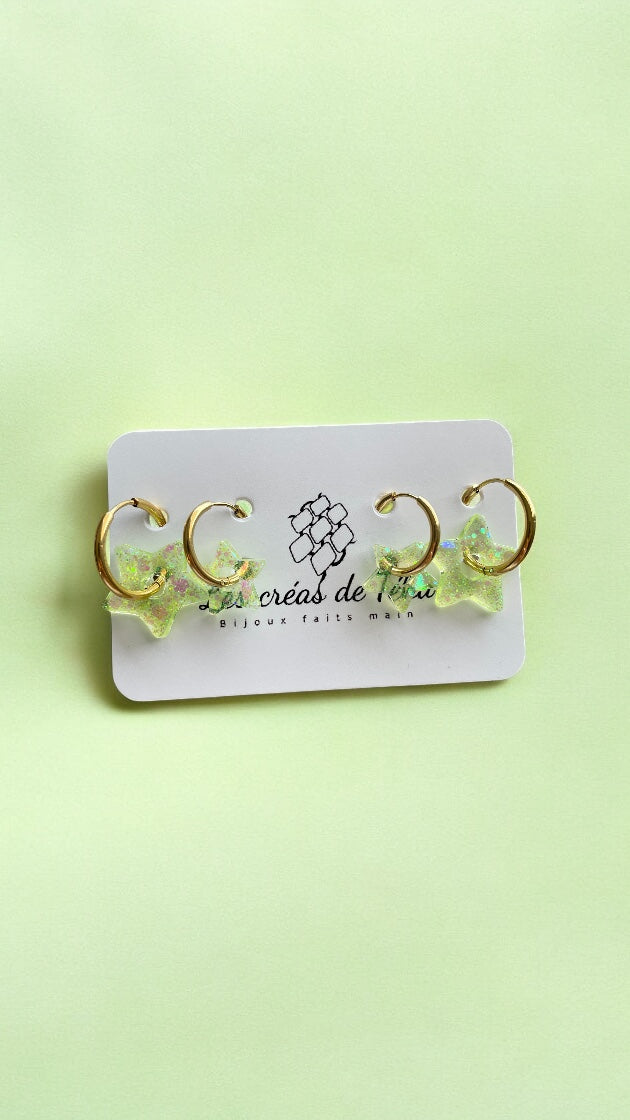Box créoles avec breloque étoiles Matchy Matchy
