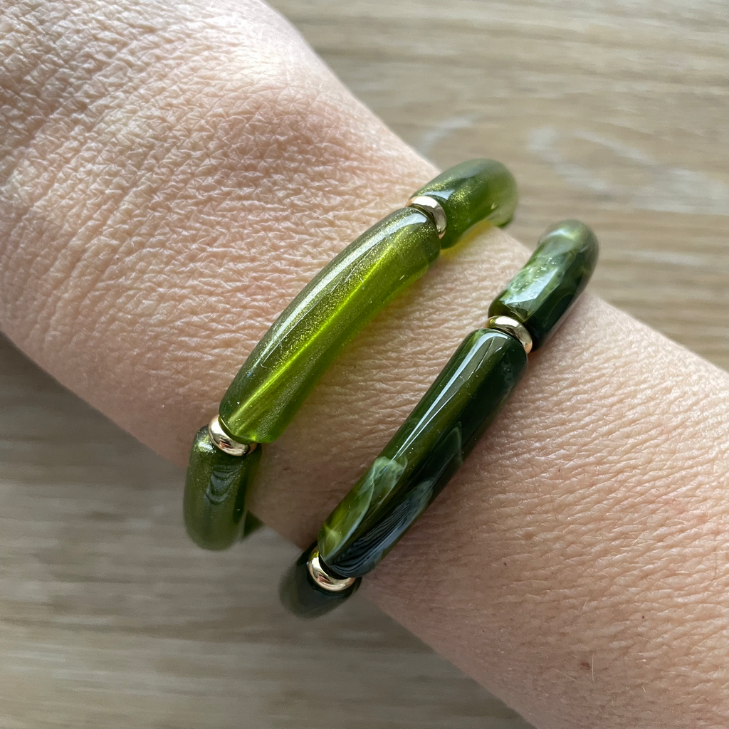 Bracelet élastique tendance perles incurvées modèle Ata
