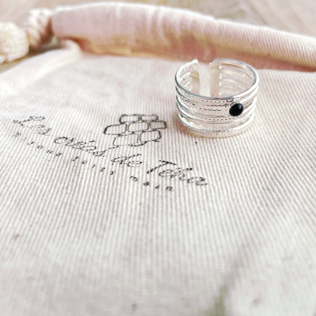Bague en plaqué argent  modèle Tao'a