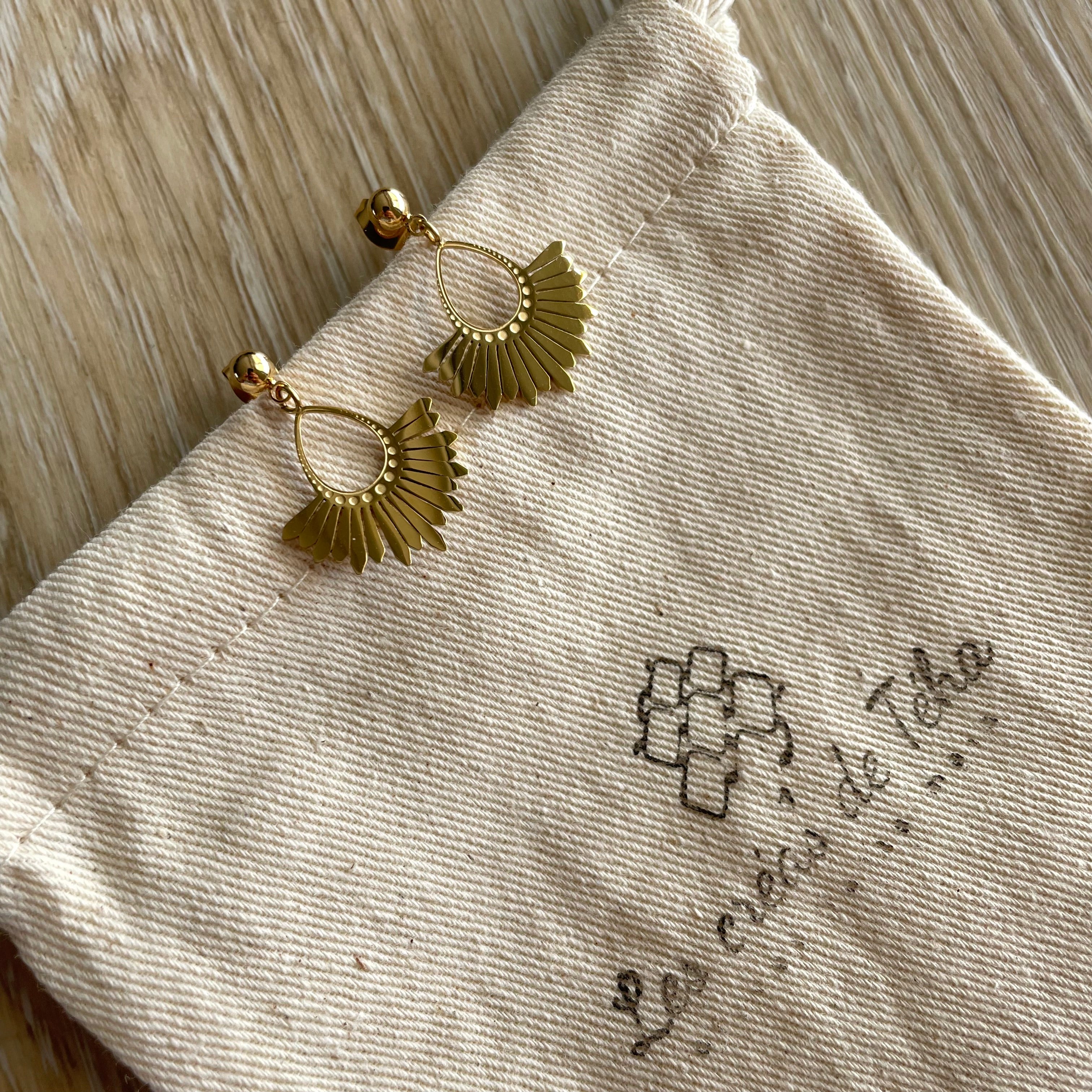 Boucles d'oreilles en acier inoxydable  modèle Soléa