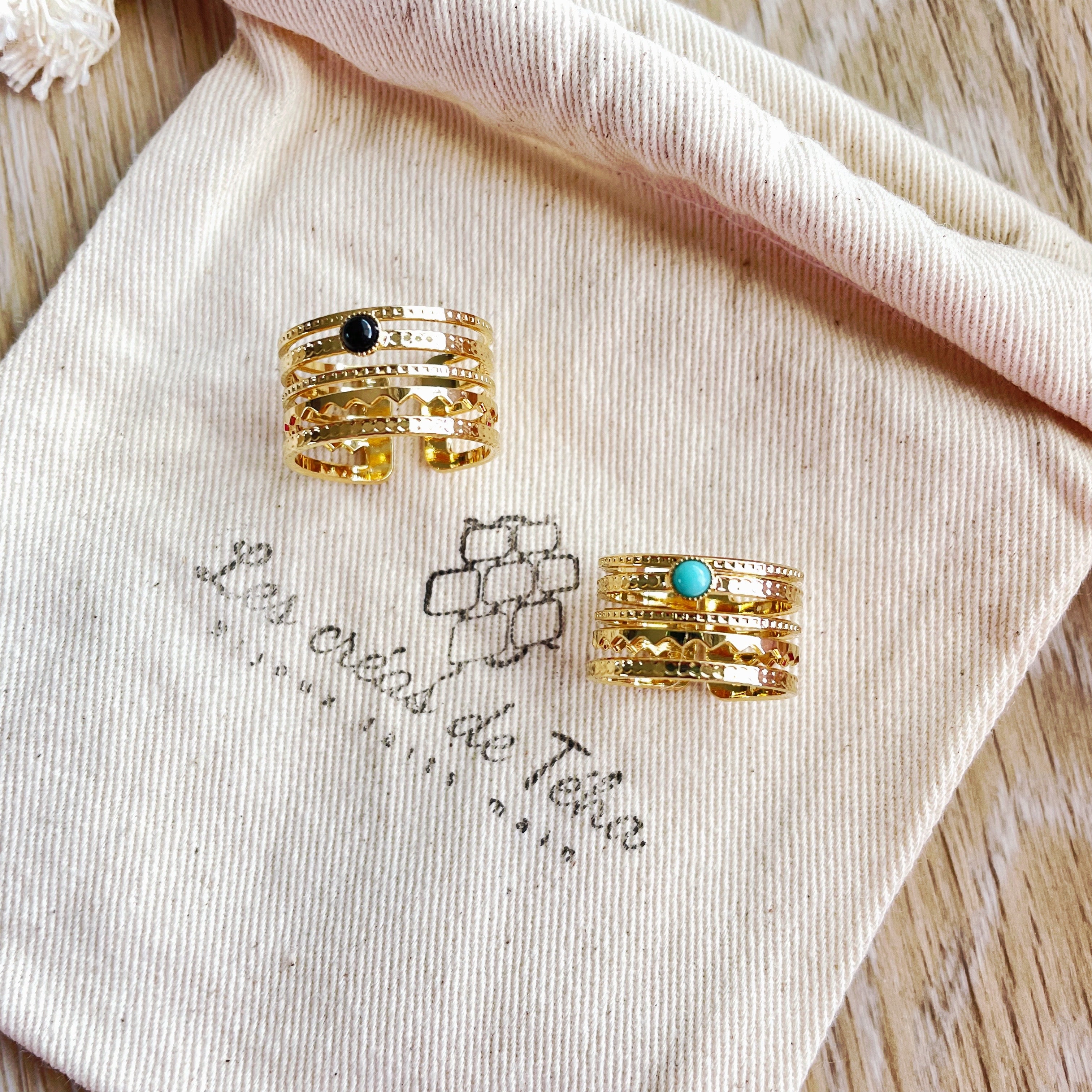 Bague en plaqué or  modèle Tao'a
