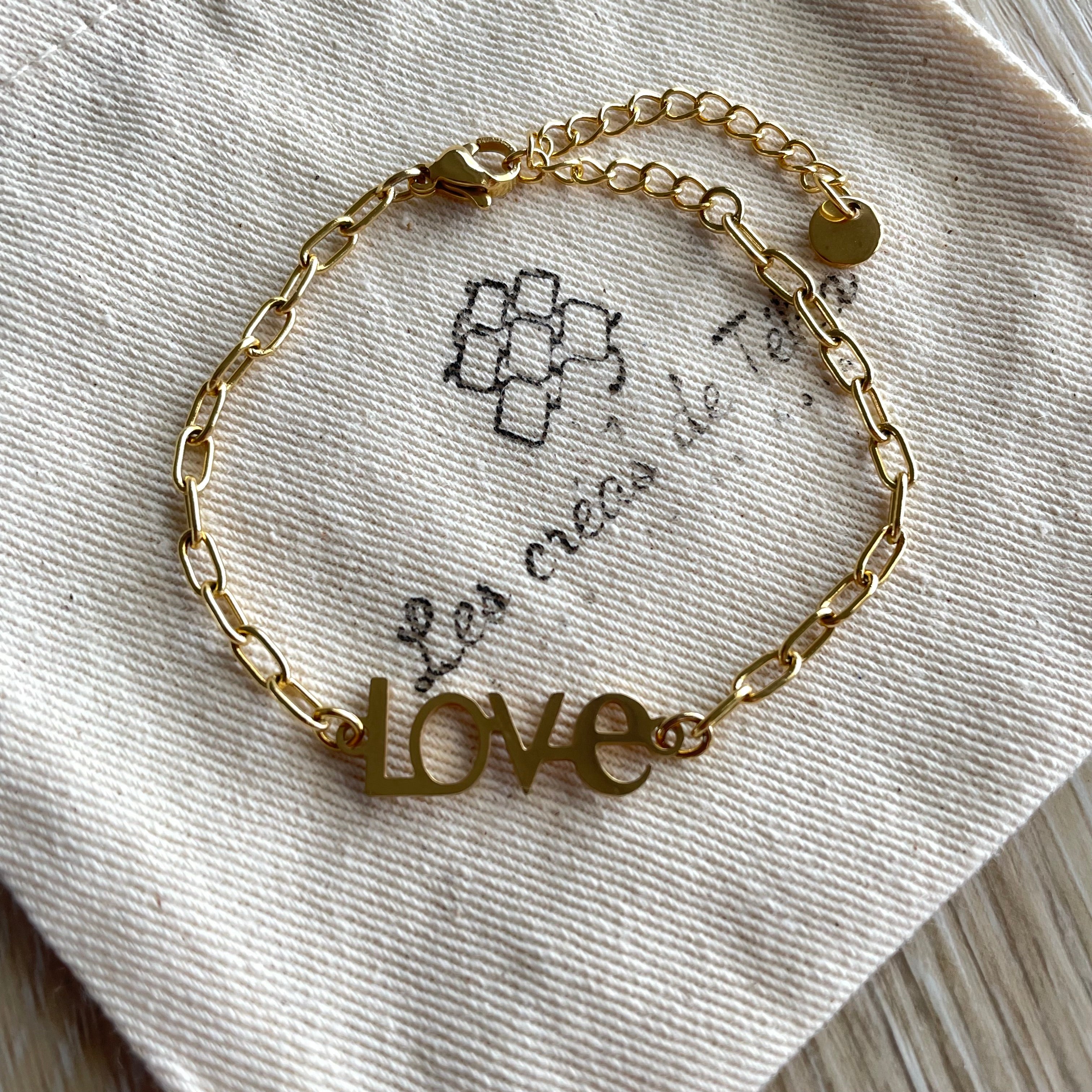 Bracelet réglable en acier inoxydable modèle Amour