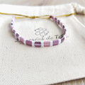 Bracelet en perles de verre et cordon modèle Huira