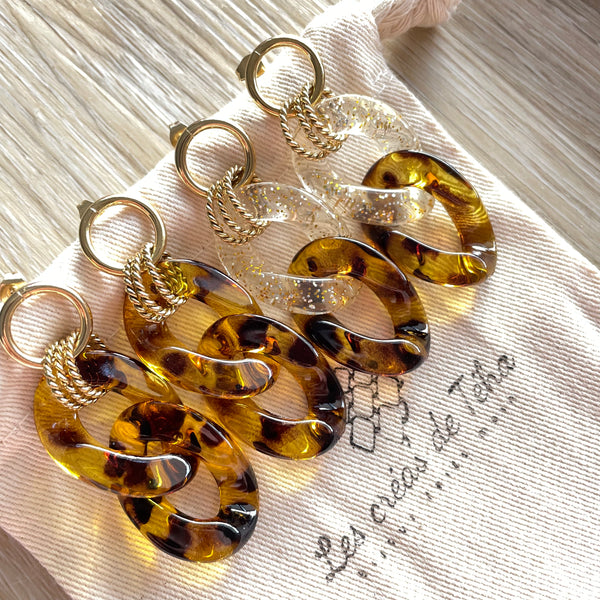 Boucles d'oreilles en grosses mailles modèle Ohea