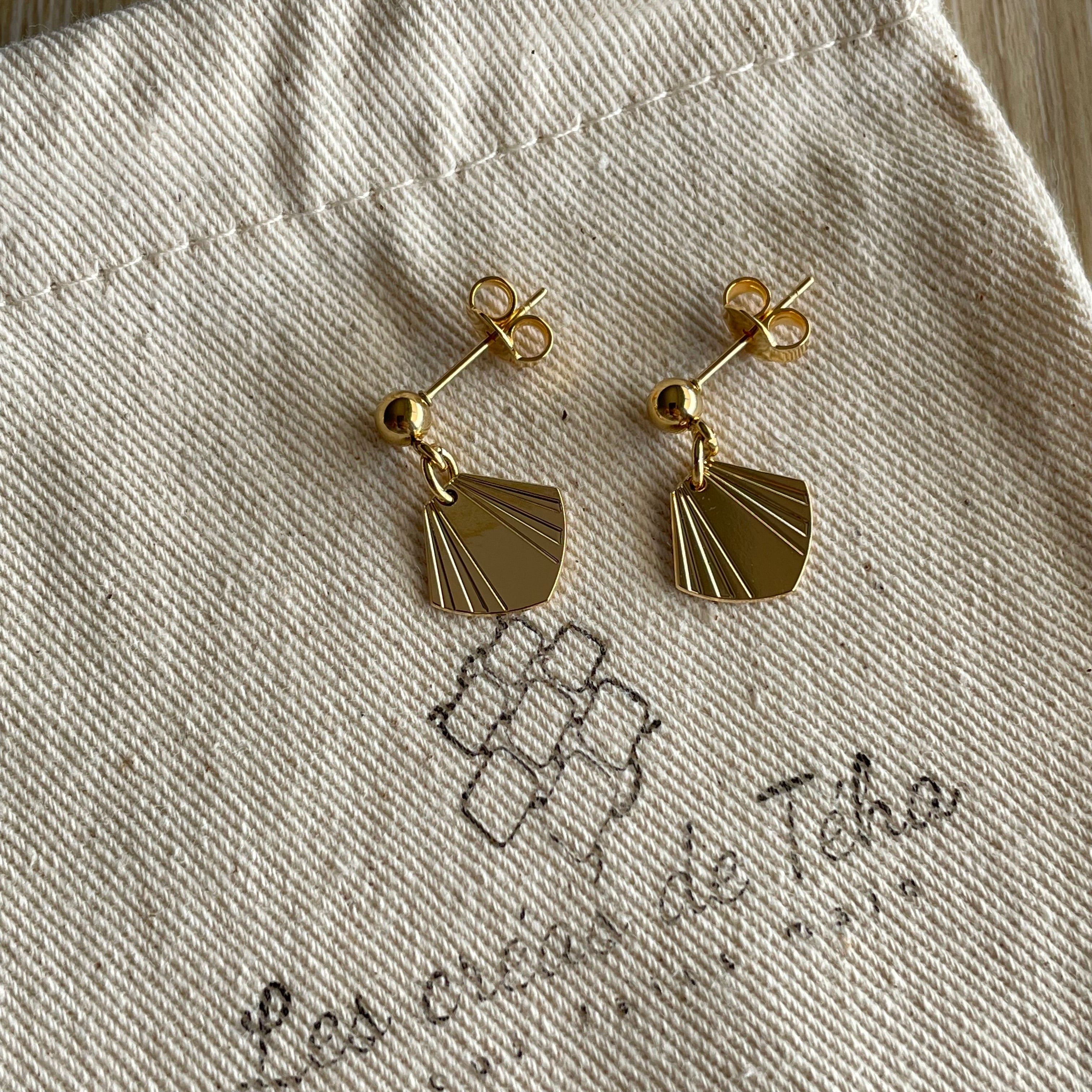 Boucles d’oreilles en acier inoxydable et plaqué or modèle So cute