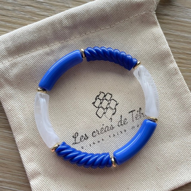 Bracelet élastique tendance perles incurvées modèle Ata