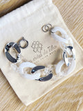 Bracelet tendance grosses mailles en acrylique et acier inoxydable modèle Ohea