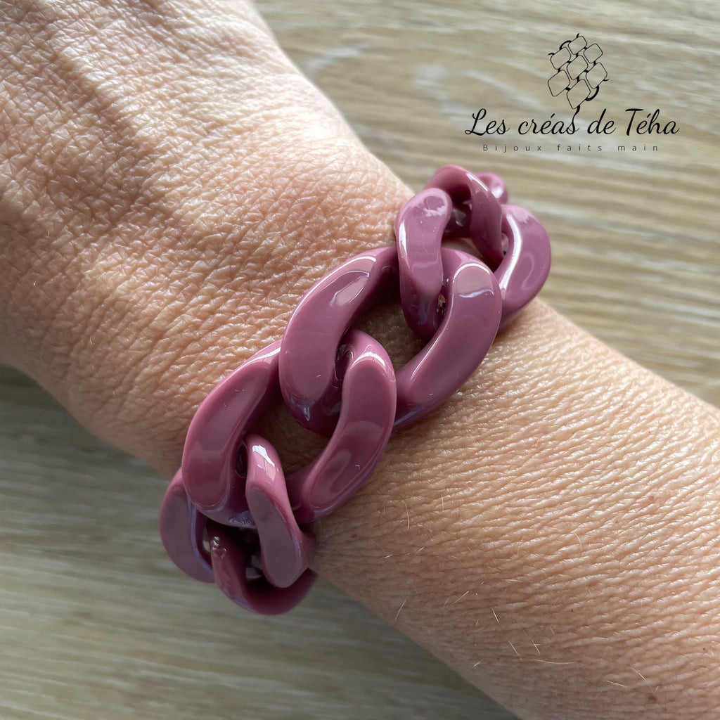 Bracelet en grosses mailles en acrylique modèle Ohéa