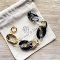 Bracelet tendance grosses mailles en acrylique et acier inoxydable modèle Ohea