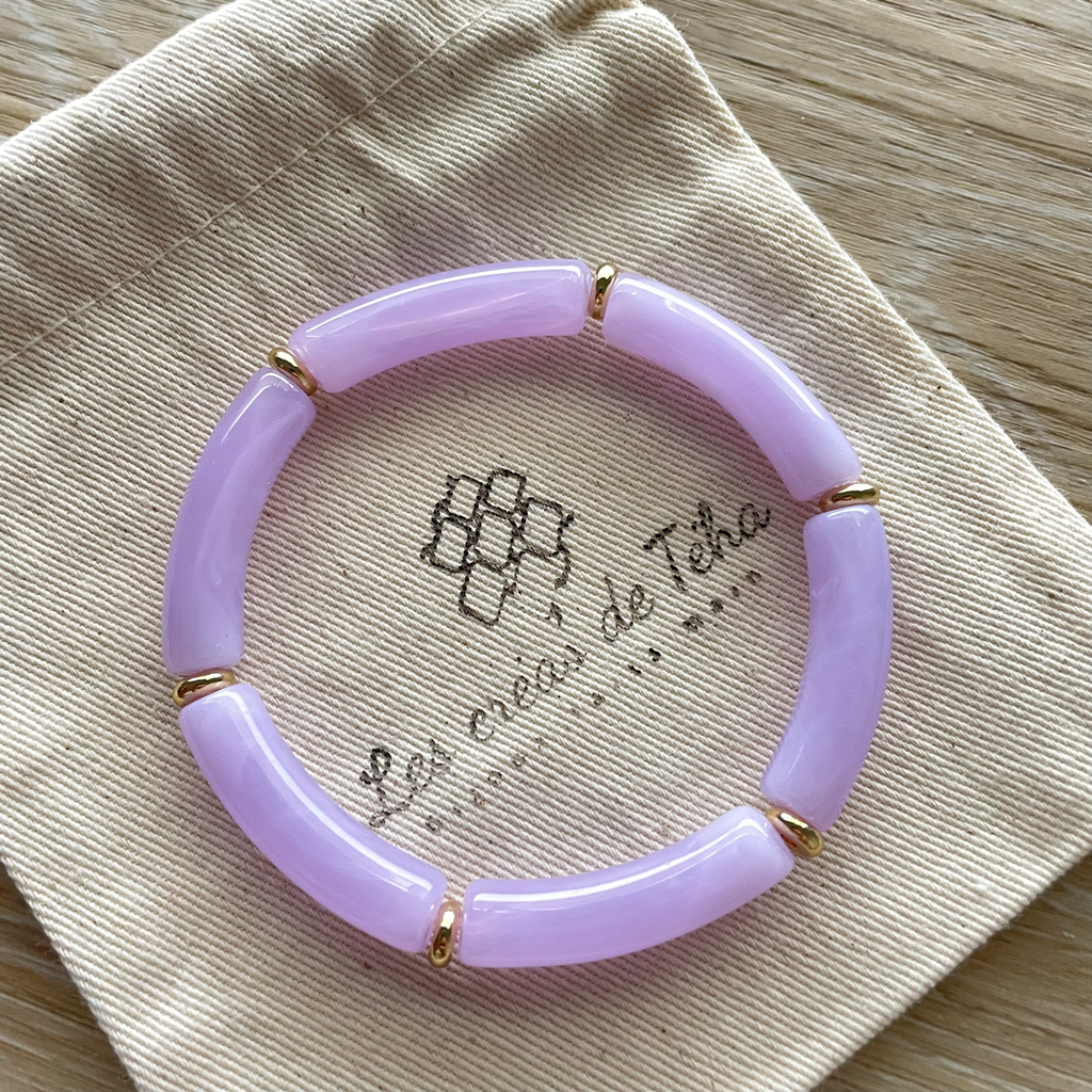 Bracelet élastique tendance perles incurvées modèle Ata