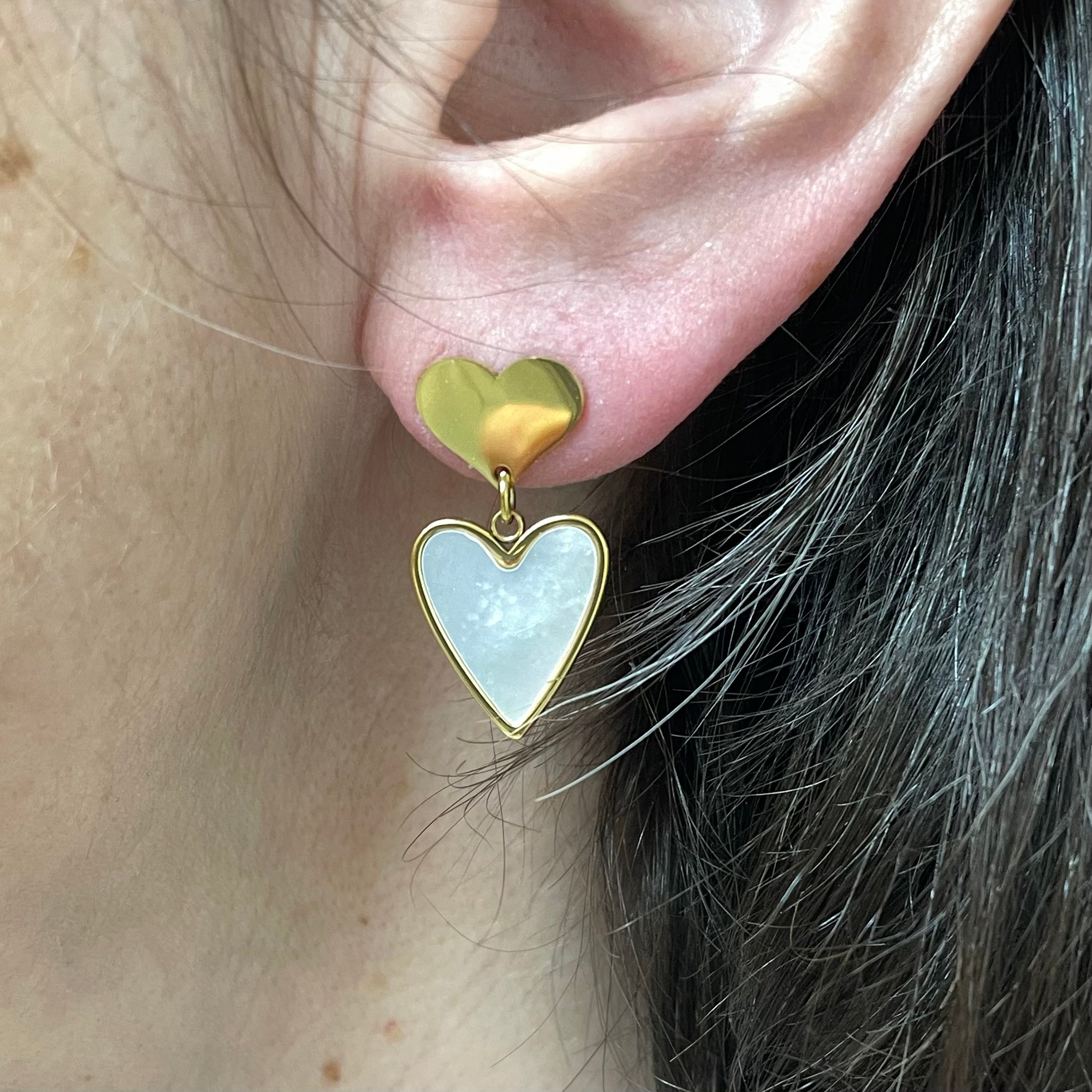 Boucles d'oreilles en acier inoxydable  modèle Aroha