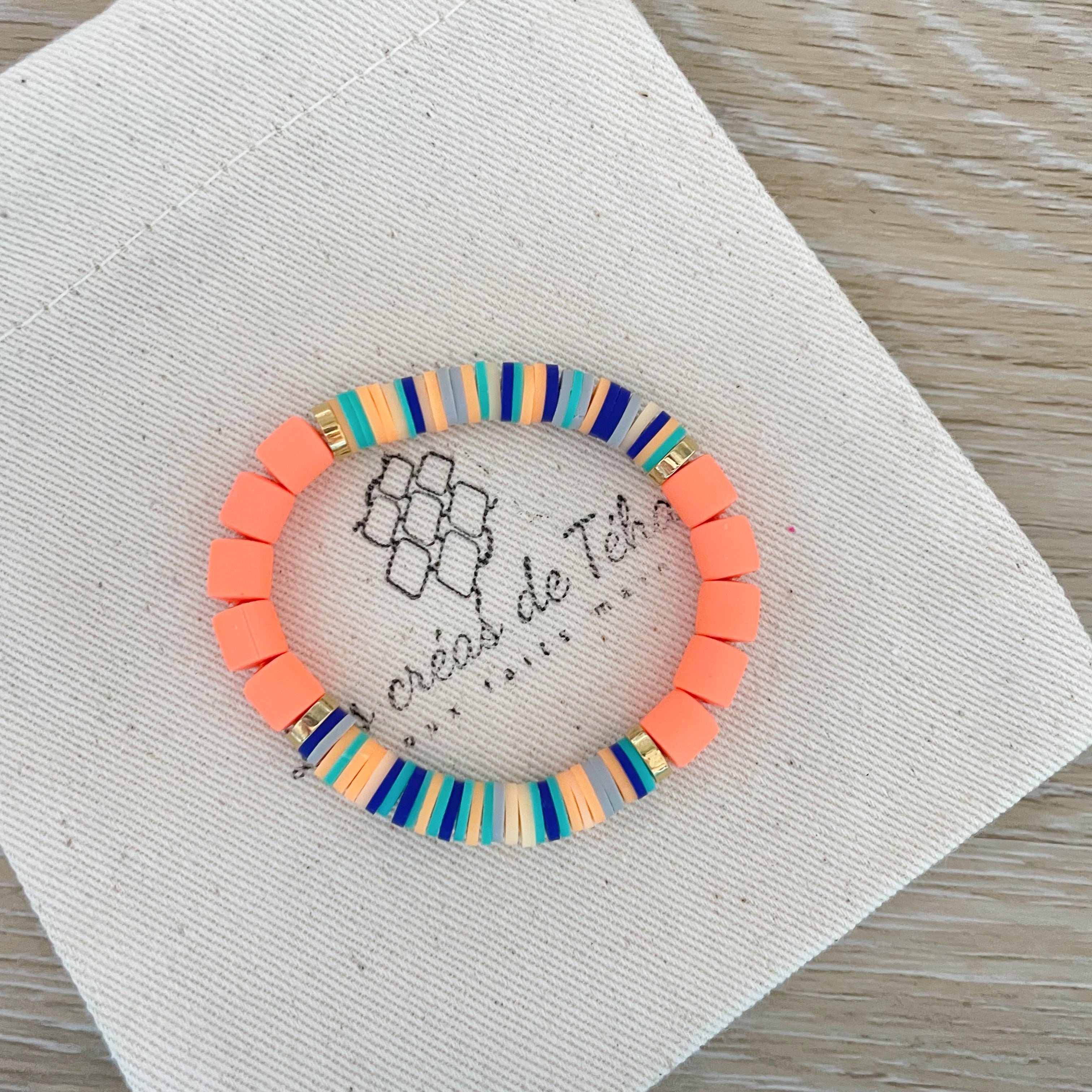 Bracelet enfant, élastique en perles polymère modèle Candy