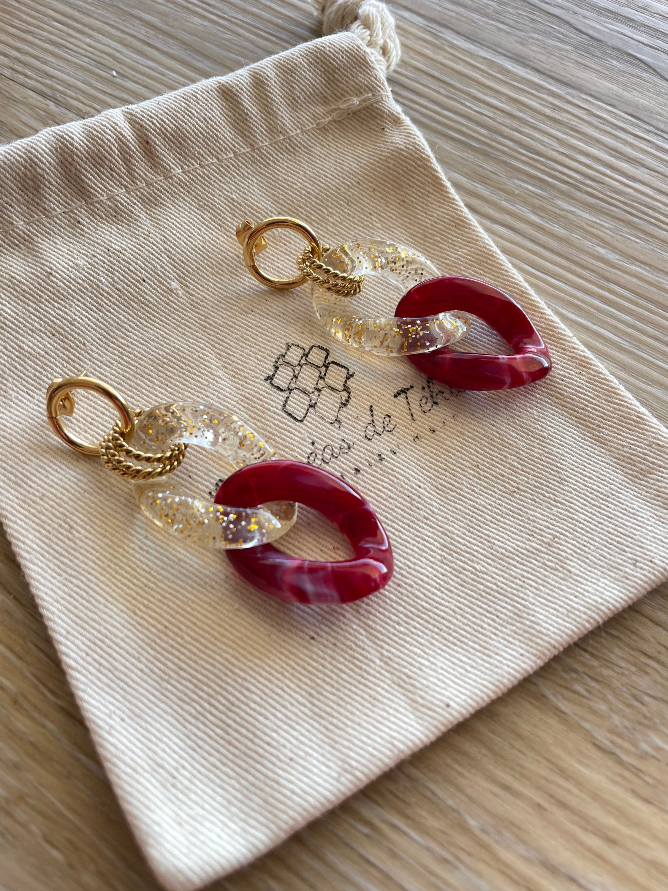 Boucles d’oreilles tendance en grosses mailles modèle Ohéa