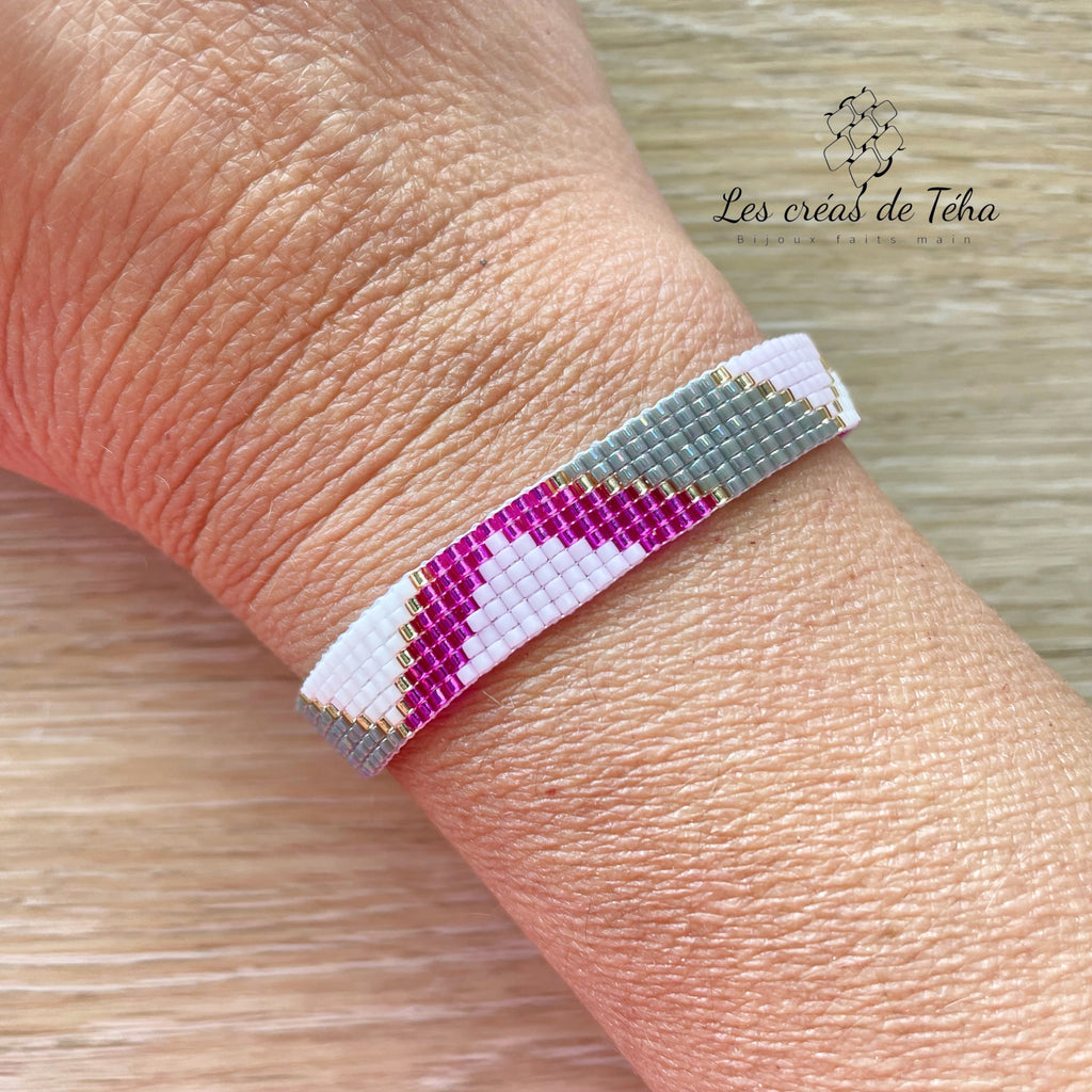 Bracelet fin Atavai en perles de verre et plaqué or