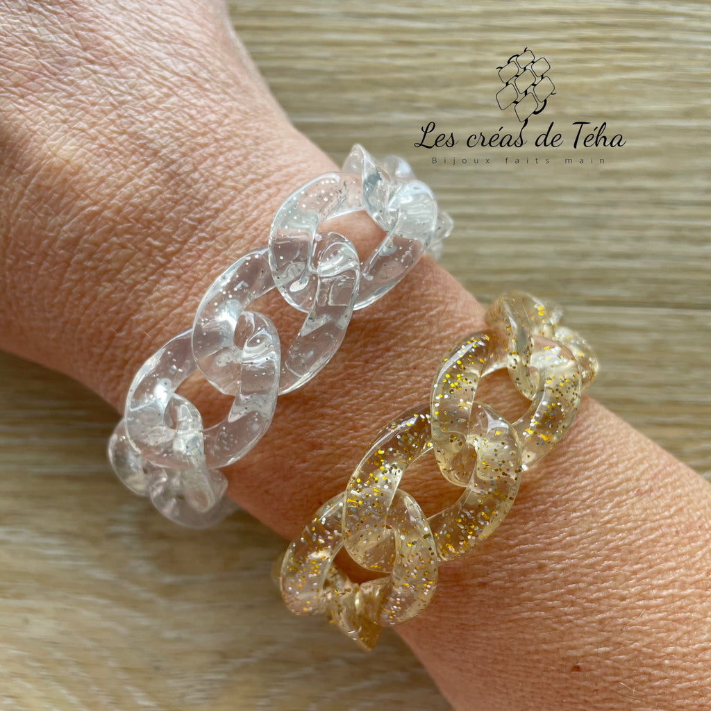 Bracelet tendance grosses mailles argenté ou doré modèle Ohéa
