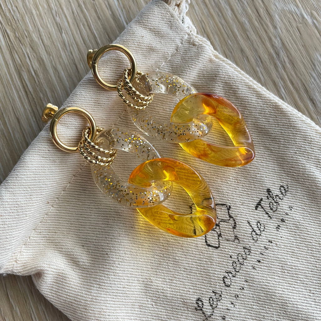 Boucles d'oreilles en grosses mailles modèle Ohea