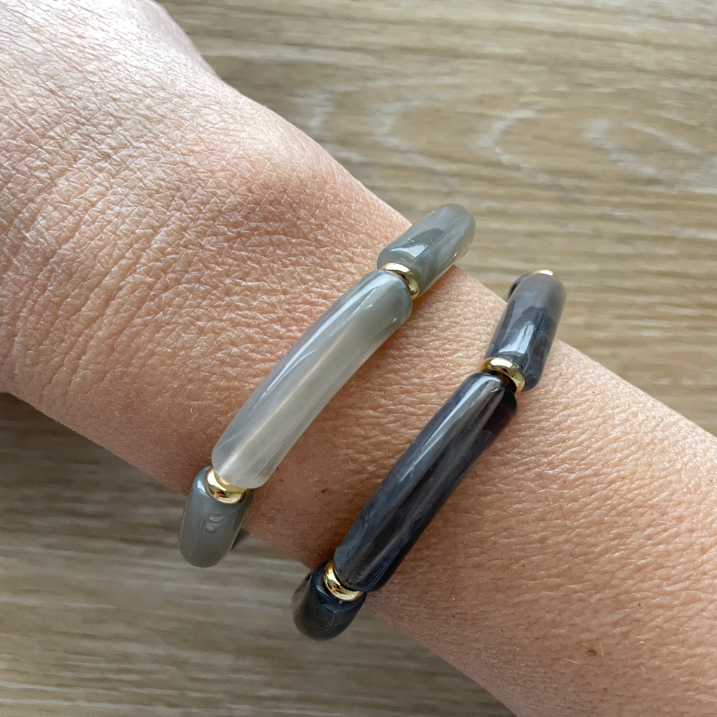 Bracelet élastique tendance perles incurvées modèle Ata