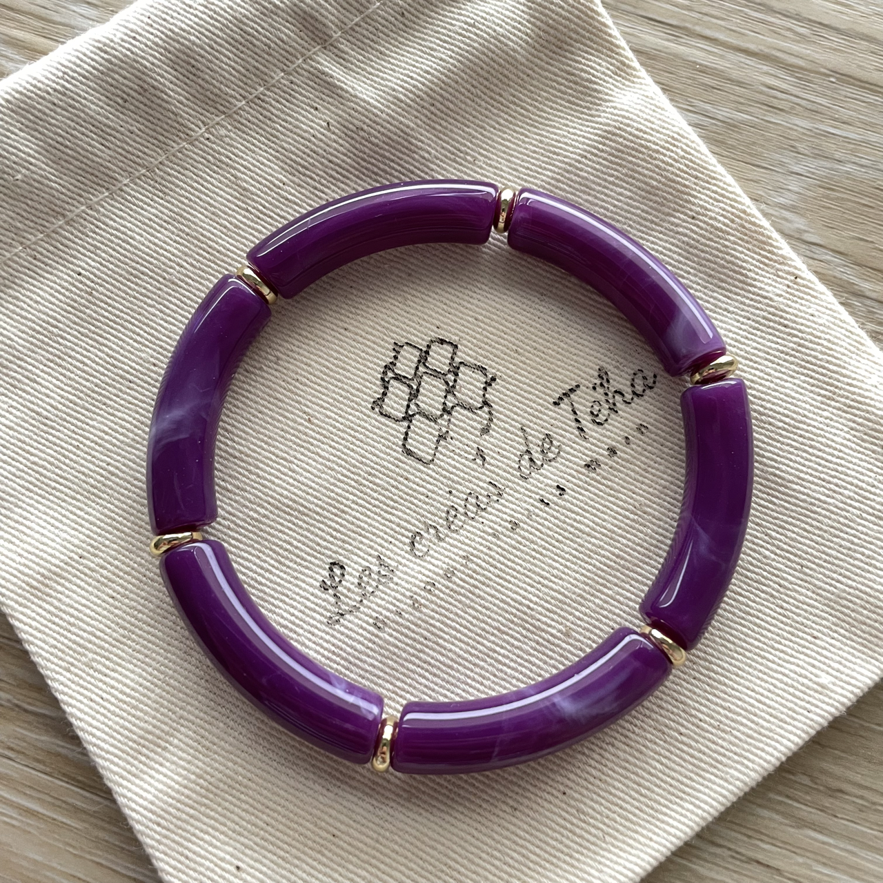 Bracelet élastique tendance perles incurvées modèle Ata