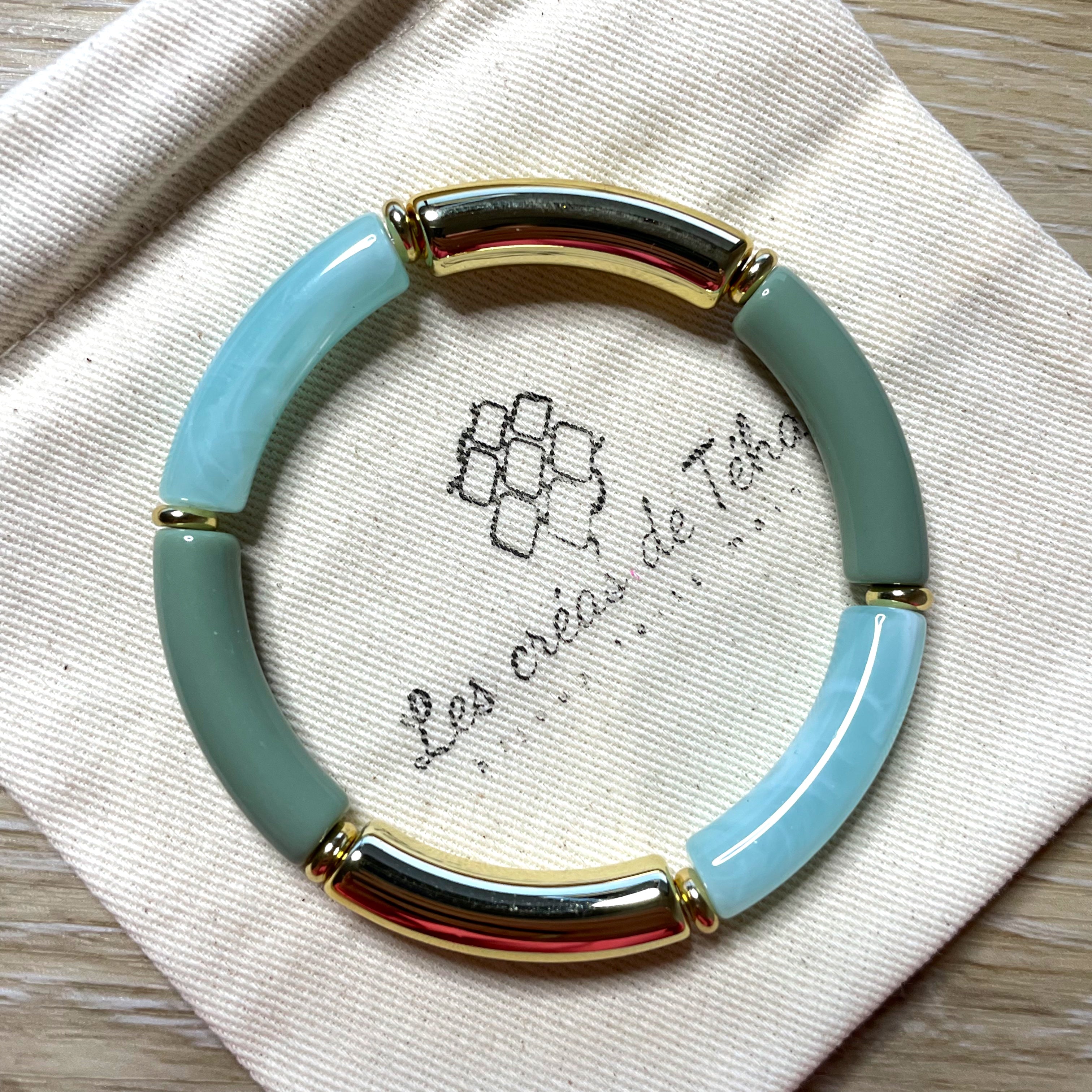 Bracelet élastique tendance perles incurvées modèle Ata