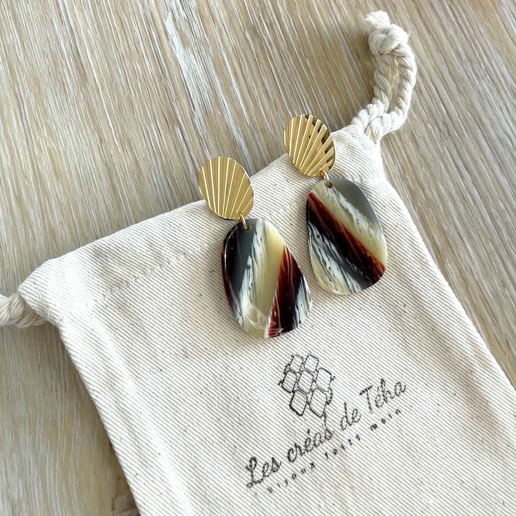 Boucles d’oreilles tendance en acier inoxydable modèle Māpura