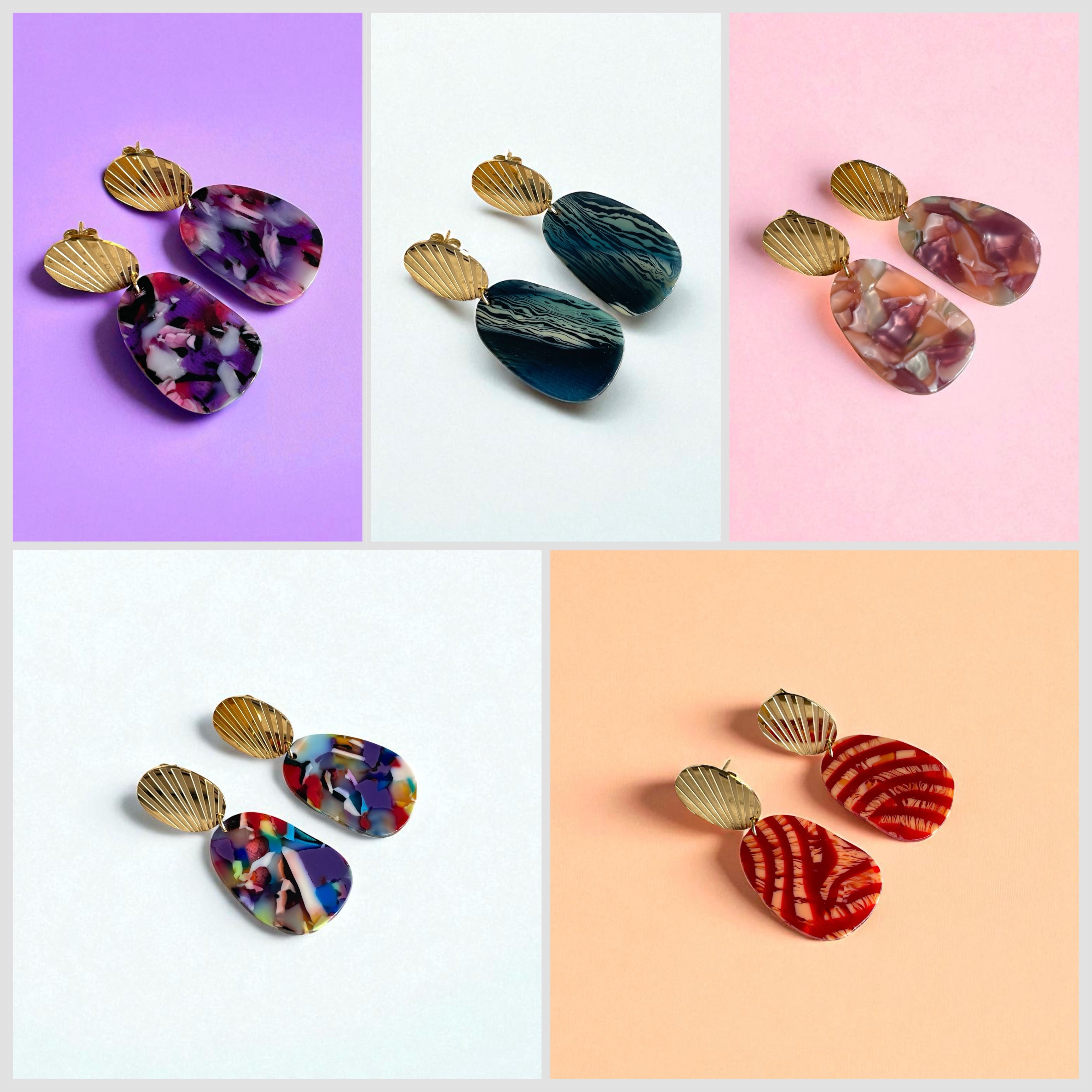 Boucles d’oreilles en  acier inoxydable modèle Māpura
