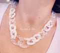 Collier en grosses mailles  blanc modèle New Ohéa