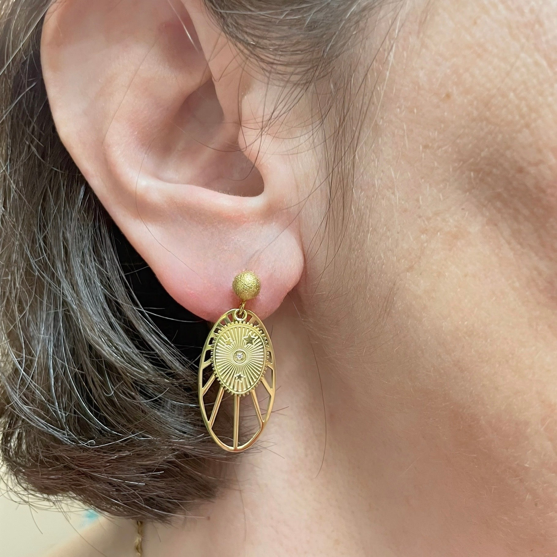 Boucles d'oreilles en acier inoxydable  modèle Aurore